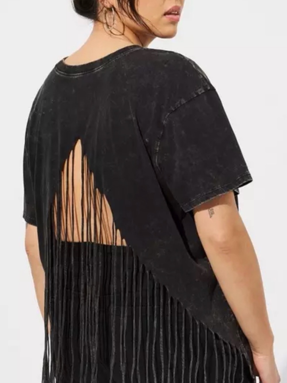 torrid Black Relaxed Fit Cotton Tee